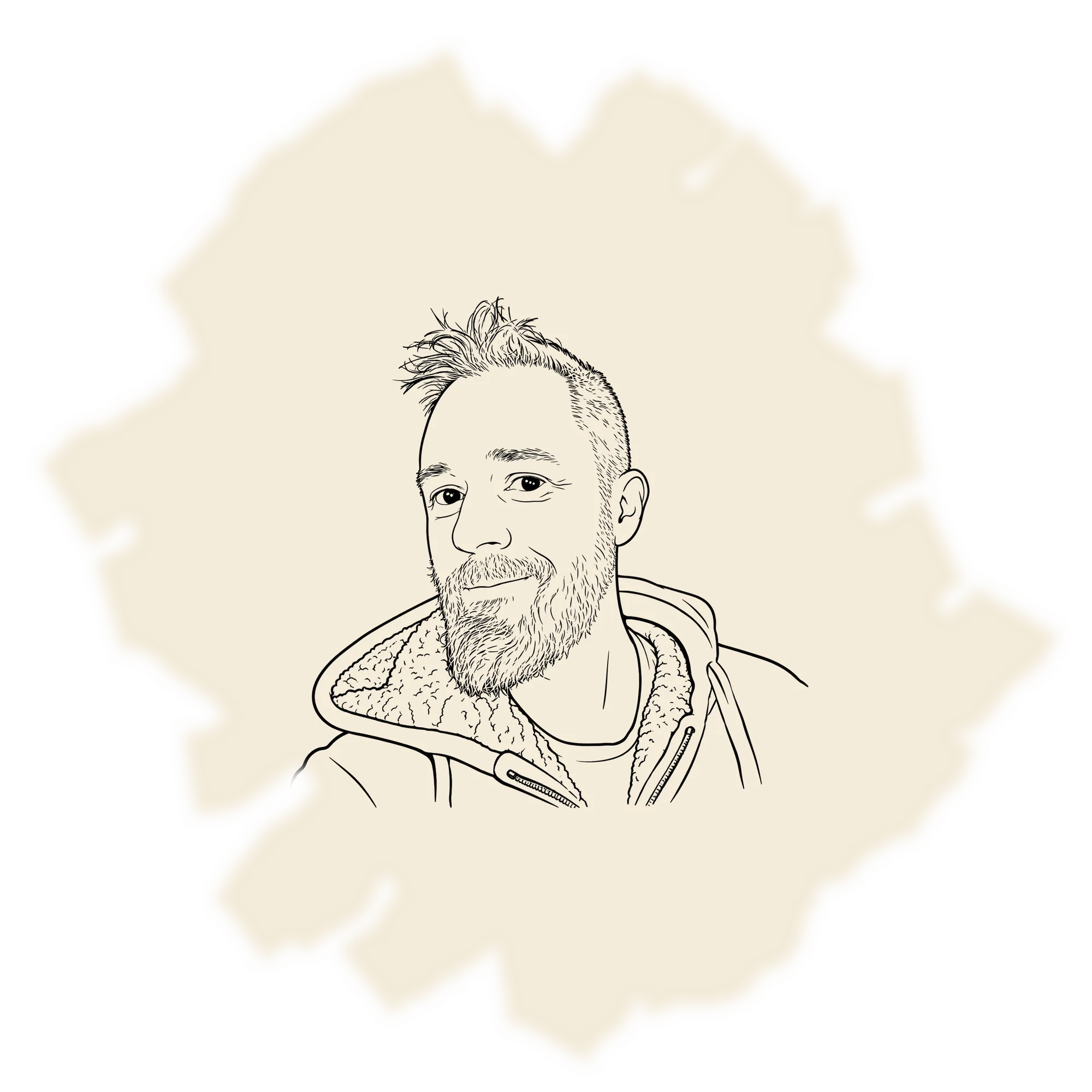 Line-art portrait of Kristian